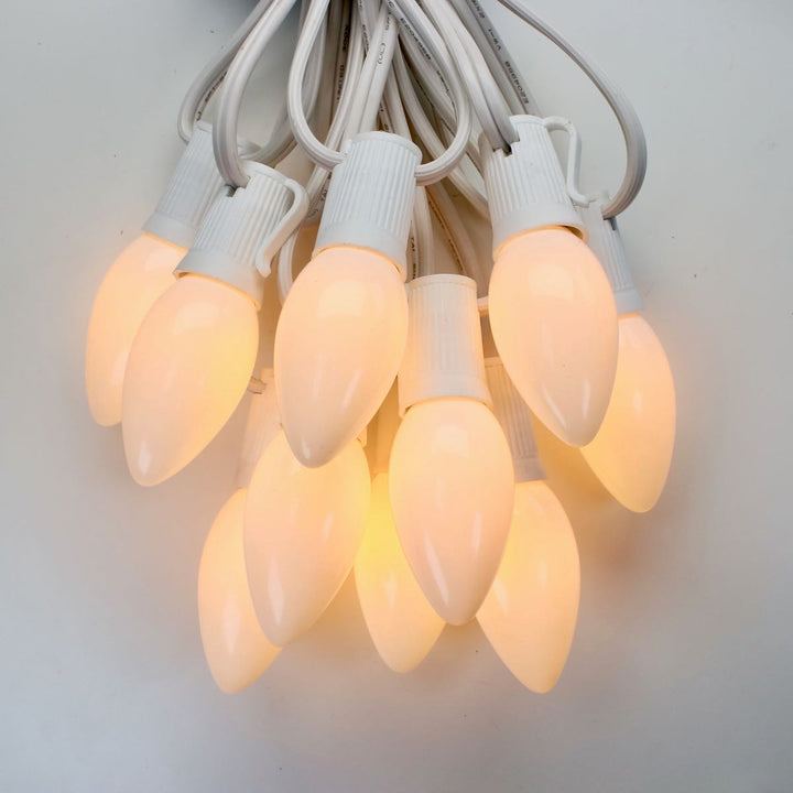 C9 White Opaque Glass Bulbs E17 Bases