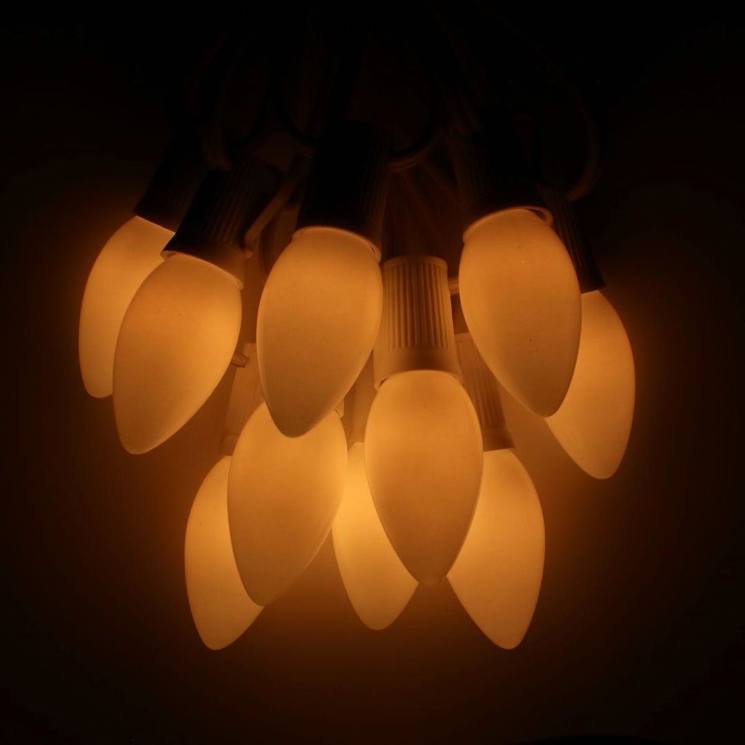 C9 White Opaque Glass Bulbs E17 Bases