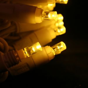 20-light Yellow LED Craft Lights, White Wire