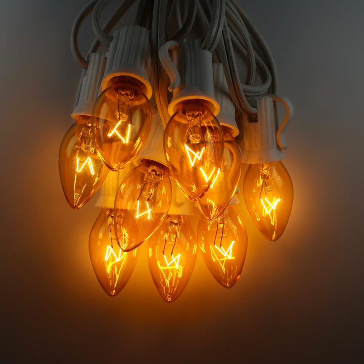 C7 Yellow Glass Bulbs E12 Bases