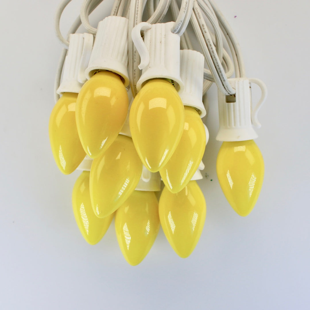 C9 Yellow Opaque Glass Bulbs E17 Bases