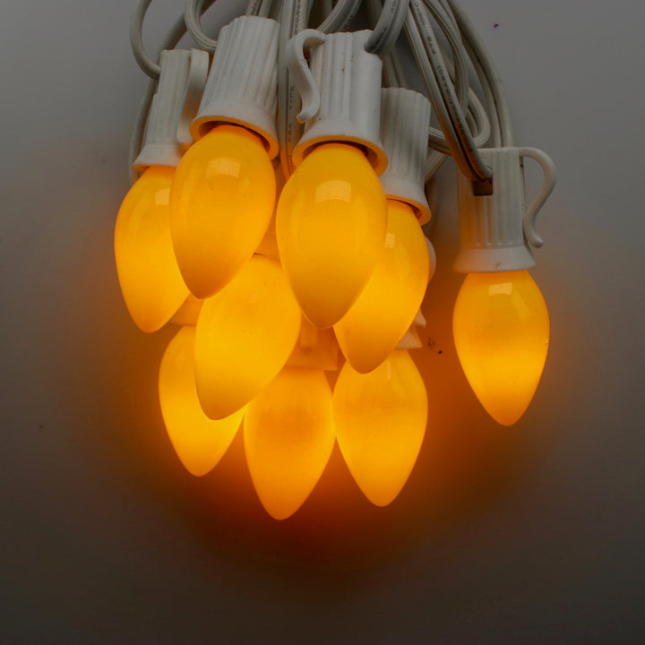 C9 Yellow Opaque Glass Bulbs E17 Bases