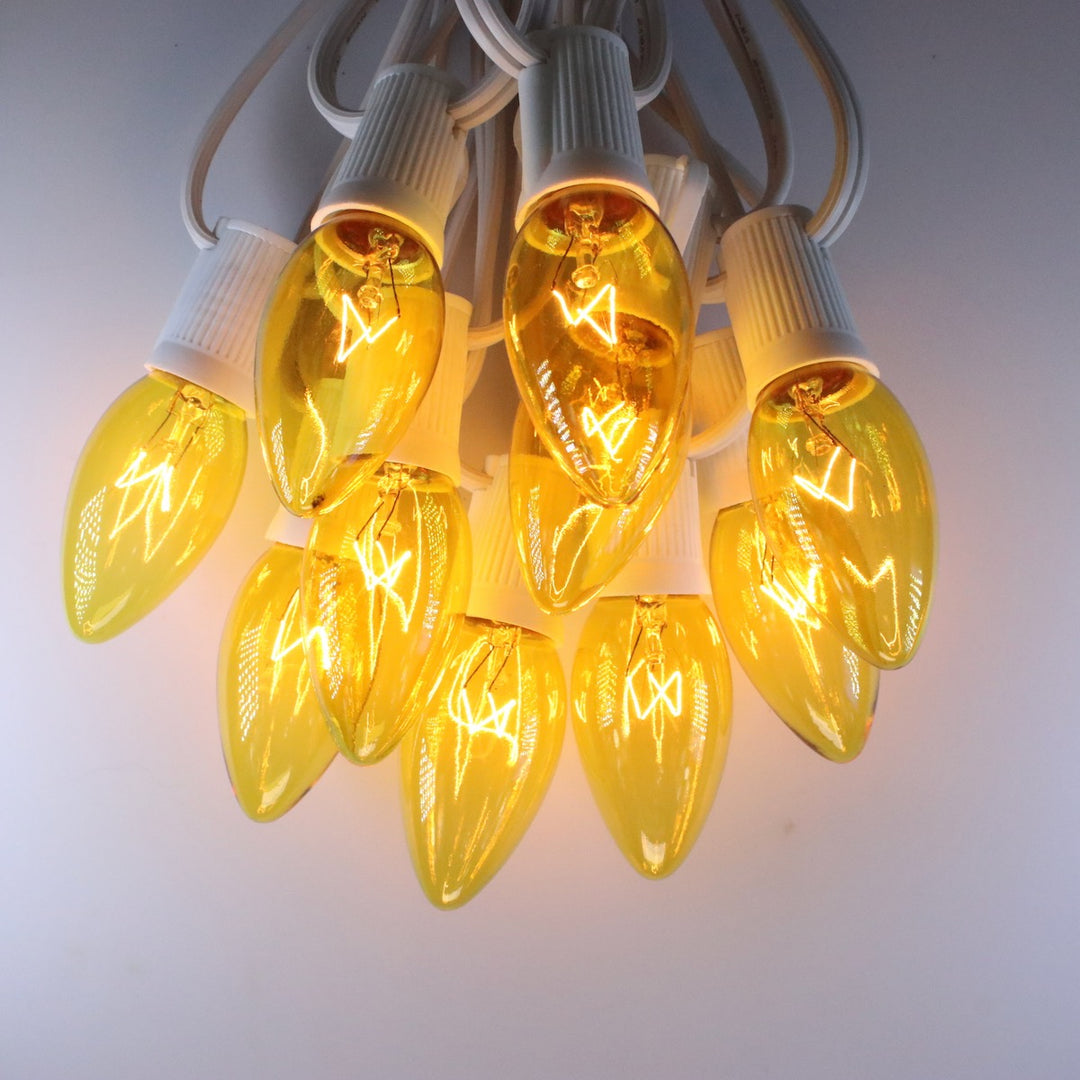 C9 Yellow Glass Bulbs E17 Bases