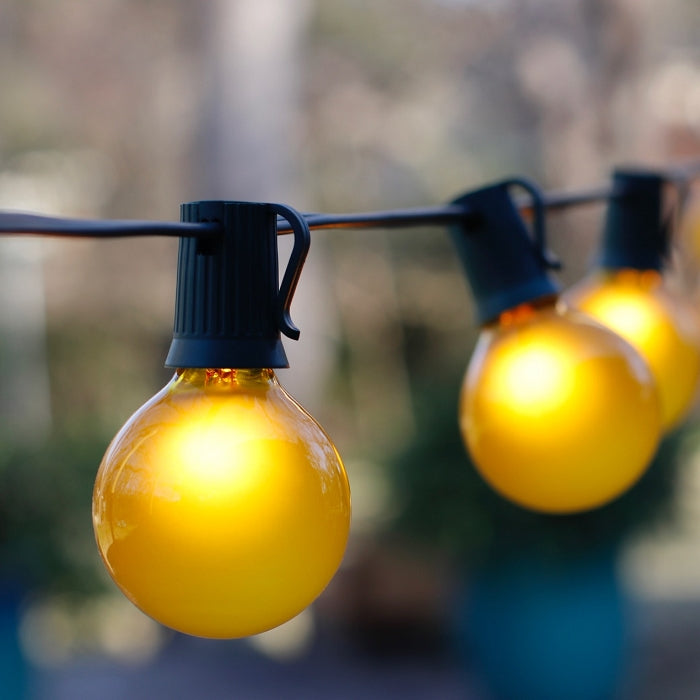 G50 Yellow Satin Glass Bulbs E17 Bases