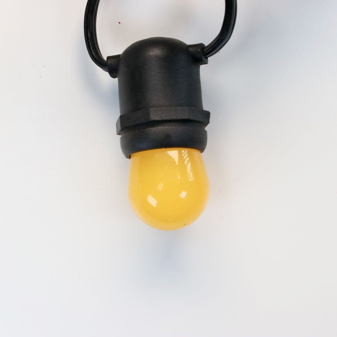 S11 Yellow Opaque LED Bulbs E26 Bases