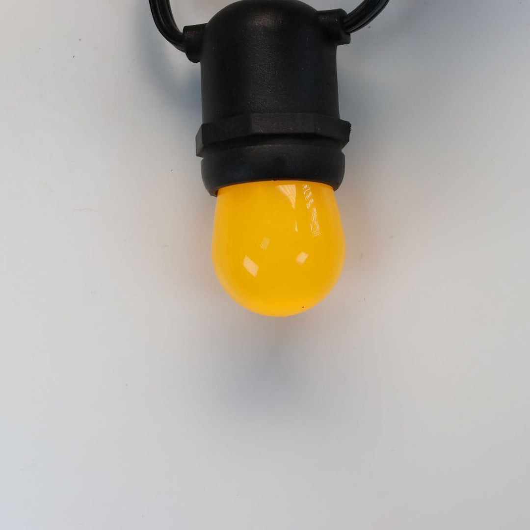 S11 Yellow Opaque LED Bulbs E26 Bases