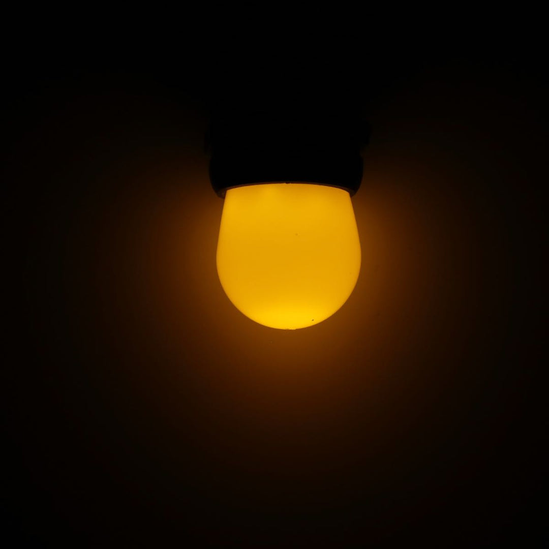 S11 Yellow Opaque LED Bulbs E26 Bases