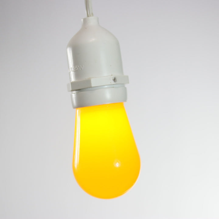 T50 Yellow Opaque LED Bulbs E26 Bases