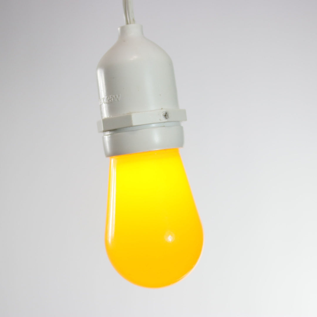 T50 Yellow Opaque LED Bulbs E26 Bases