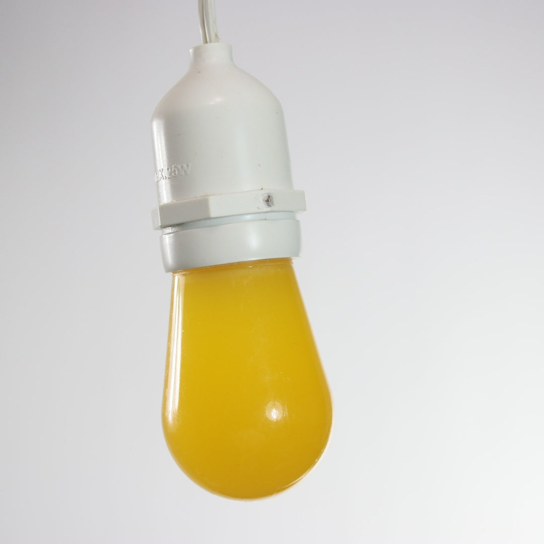 T50 Yellow Opaque LED Bulbs E26 Bases