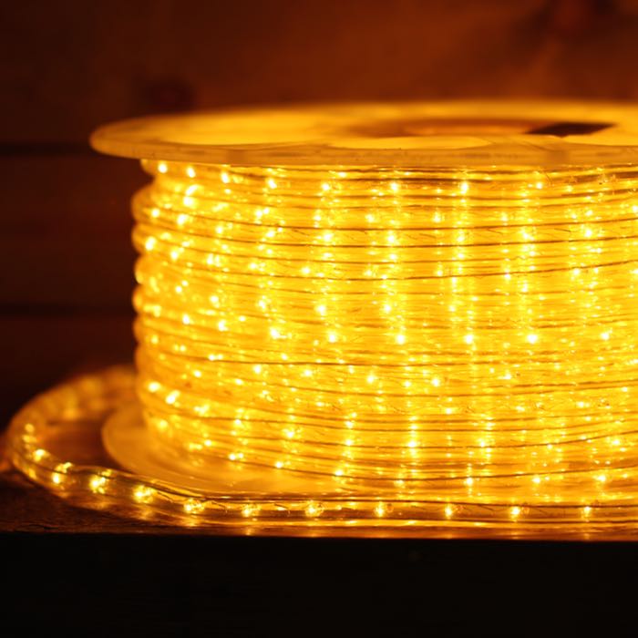 1/2" Yellow Incandescent Rope Lights (Adhesive Connections)