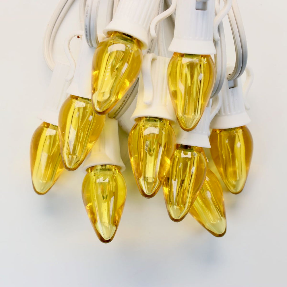 C7 Yellow Smooth LED Bulbs E12 Bases