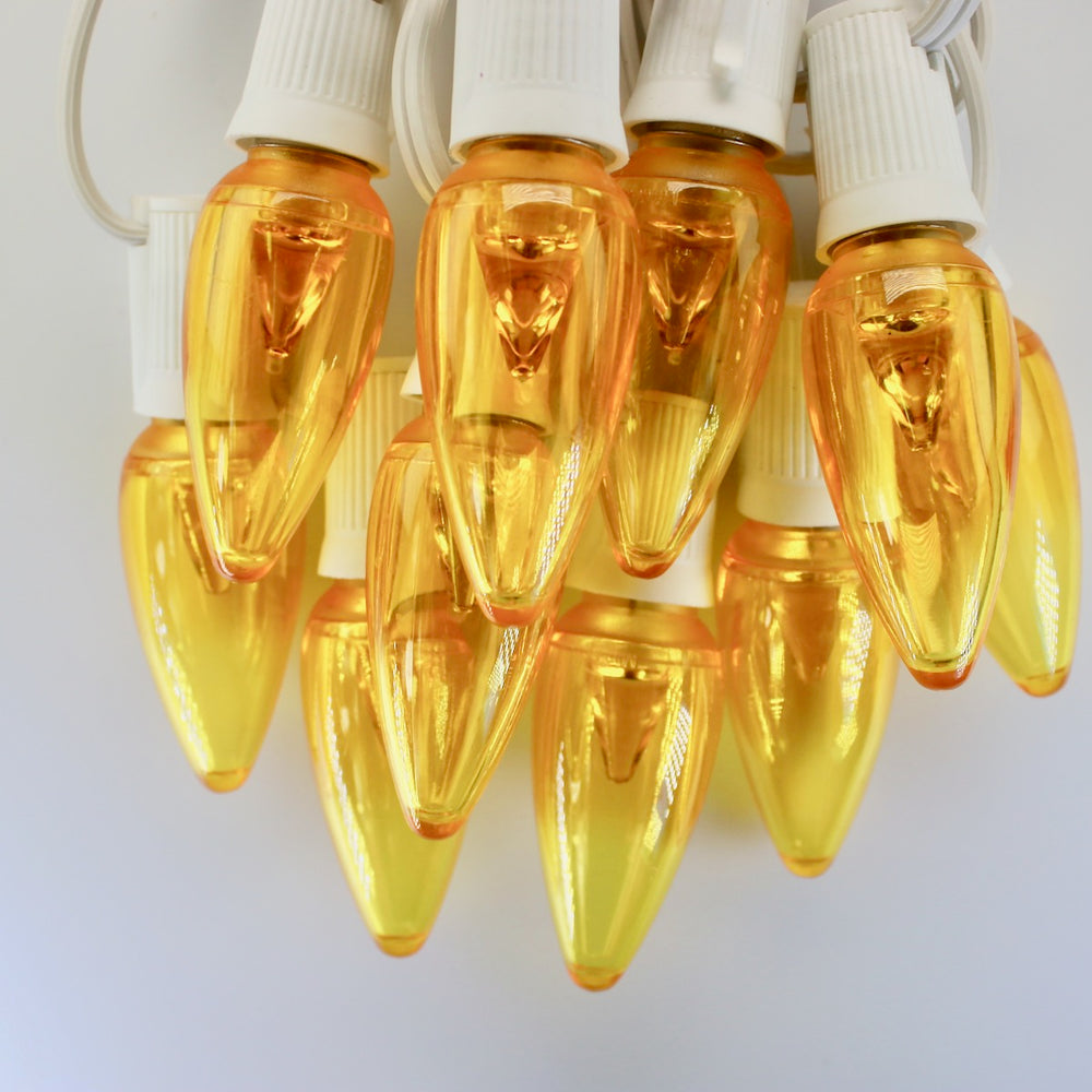 C9 Yellow Smooth LED Bulbs E17 Bases