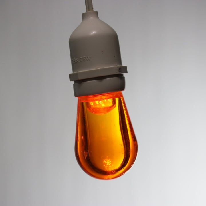 T50 Orange Smooth LED Bulbs E26 Bases
